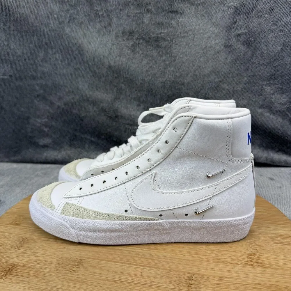 Nike Blazer Mid 77 Shoes Womens Size 6 White Leather Mid Top Sneakers CZ4627-100